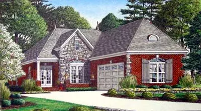 European house plans 27-220 - front exterior, 2,786 sq ft, 4 bed, 3 bath house plans | Monster House Plans