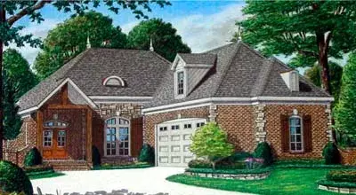 European house plans 27-222 - front exterior, 2,772 sq ft, 4 bed, 3 bath house plans | Monster House Plans