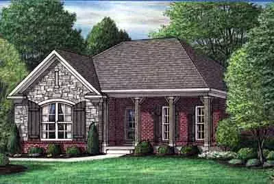 Southern house plans 27-223 - front exterior, 1,468 sq ft, 3 bed, 2 bath house plans | Monster House Plans