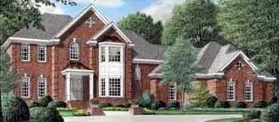 European house plans 27-228 - front exterior, 3,970 sq ft, 4 bed, 3 bath house plans | Monster House Plans