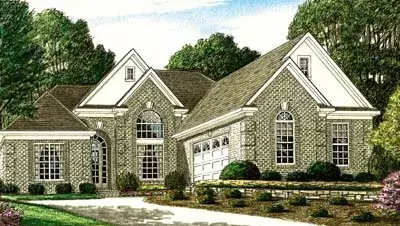 European house plans 27-238 - front exterior, 1,919 sq ft, 3 bed, 2 bath house plans | Monster House Plans
