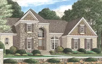 European house plans 27-241 - front exterior, 2,585 sq ft, 4 bed, 3 bath house plans | Monster House Plans