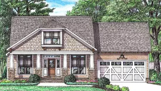 Craftsman house plans 27-247 - front exterior, 2,218 sq ft, 3 bed, 2 bath house plans | Monster House Plans