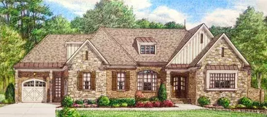 English Country house plans 27-248 - front exterior, 4,202 sq ft, 4 bed, 3 bath house plans | Monster House Plans