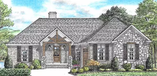 Cottage house plans 27-250 - front exterior, 2,435 sq ft, 3 bed, 2 bath house plans | Monster House Plans