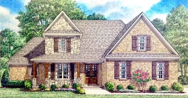 Country house plans 27-253 - front exterior, 3,234 sq ft, 4 bed, 2 bath house plans | Monster House Plans