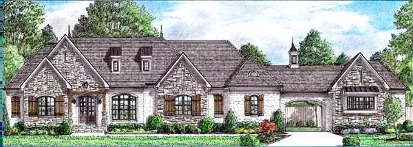 English Country house plans 27-260 - front exterior, 3,270 sq ft, 3 bed, 2 bath house plans | Monster House Plans