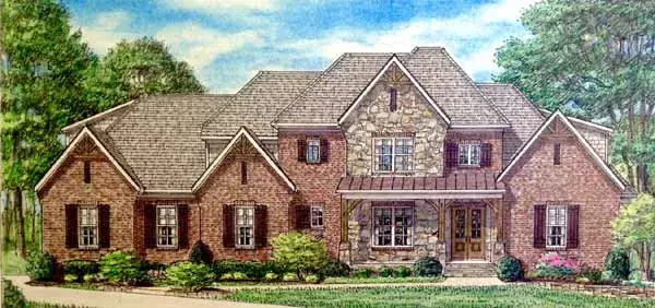 English Country house plans 27-261 - front exterior, 3,732 sq ft, 4 bed, 3 bath house plans | Monster House Plans