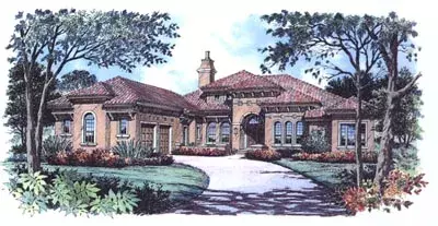 Florida house plans 28-102 - front exterior, 4,364 sq ft, 3 bed, 3 bath house plans | Monster House Plans