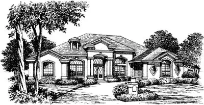 Traditional house plans 28-137 - front exterior, 2,602 sq ft, 3 bed, 3 bath house plans | Monster House Plans
