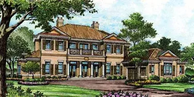 Southern house plans 28-143 - front exterior, 7,328 sq ft, 6 bed, 4 bath house plans | Monster House Plans