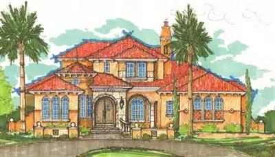 Florida house plans 28-148 - front exterior, 4,831 sq ft, 3 bed, 4 bath house plans | Monster House Plans