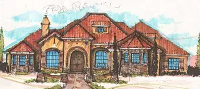 Mediterranean house plans 28-167 - front exterior, 4,464 sq ft, 4 bed, 4 bath house plans | Monster House Plans