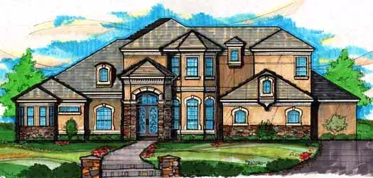 Florida house plans 28-173 - front exterior, 4,591 sq ft, 4 bed, 4 bath house plans | Monster House Plans