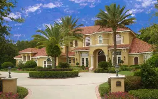 Spanish house plans 28-185 - front exterior, 6,211 sq ft, 5 bed, 5 bath house plans | Monster House Plans