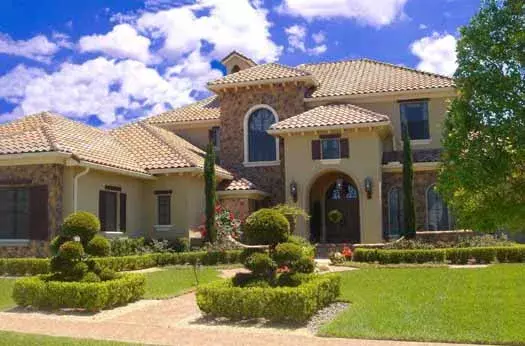 Spanish house plans 28-198 - front exterior, 6,765 sq ft, 5 bed, 5 bath house plans | Monster House Plans