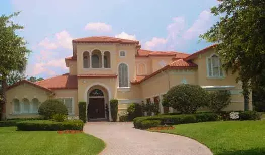 Spanish house plans 28-210 - front exterior, 4,461 sq ft, 6 bed, 4 bath house plans | Monster House Plans