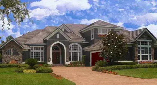 European house plans 28-214 - front exterior, 5,319 sq ft, 6 bed, 5 bath house plans | Monster House Plans