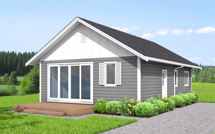 Traditional house plans 29-101 - front exterior, 967 sq ft, 3 bed, 2 bath house plans | Monster House Plans