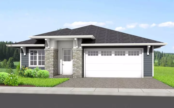 Prairie house plans 29-122 - front exterior, 2,306 sq ft, 4 bed, 3 bath house plans | Monster House Plans