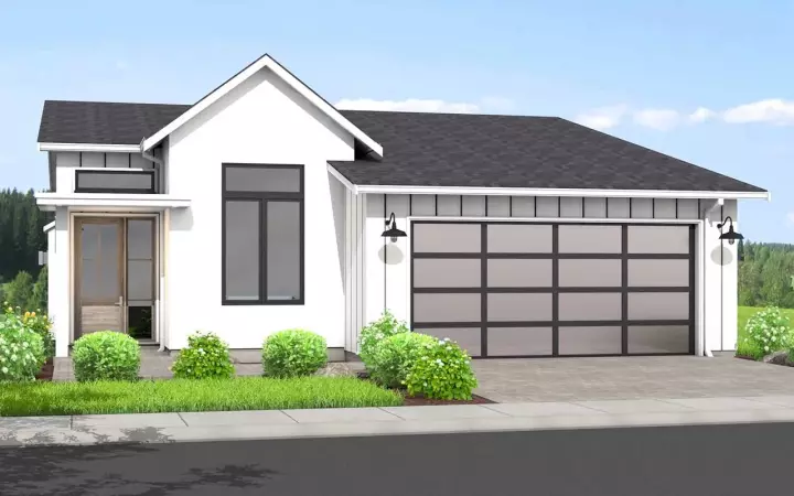 Modern house plans 29-125 - front exterior, 1,573 sq ft, 0 bed, 3 bath house plans | Monster House Plans
