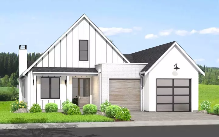 Modern Farmhouse house plans 29-126 - front exterior, 1,575 sq ft, 4 bed, 3 bath house plans | Monster House Plans