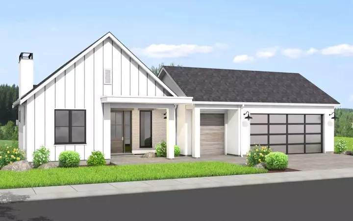 Barndominium house plans 29-128 - front exterior, 3,077 sq ft, 3 bed, 4 bath house plans | Monster House Plans