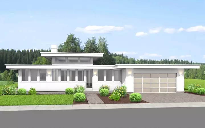 Modern house plans 29-137 - front exterior, 2,250 sq ft, 3 bed, 2 bath house plans | Monster House Plans