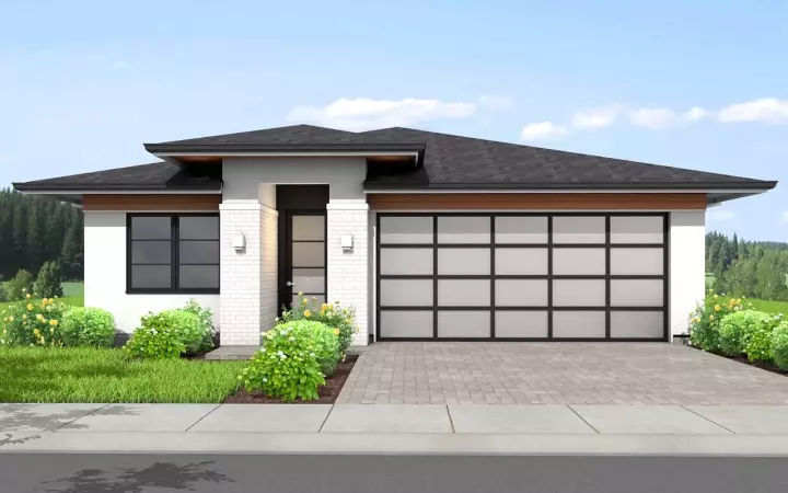 Prairie house plans 29-138 - front exterior, 1,575 sq ft, 3 bed, 2 bath house plans | Monster House Plans