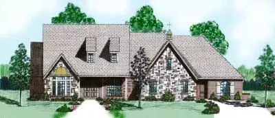 English Country house plans 3-102 - front exterior, 3,997 sq ft, 4 bed, 3 bath house plans | Monster House Plans