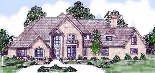 English Country house plans 3-103 - front exterior, 3,950 sq ft, 4 bed, 4 bath house plans | Monster House Plans