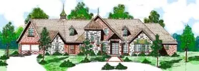 European house plans 3-108 - front exterior, 3,791 sq ft, 4 bed, 3 bath house plans | Monster House Plans