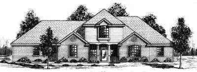 Traditional house plans 3-117 - front exterior, 2,283 sq ft, 3 bed, 2 bath house plans | Monster House Plans
