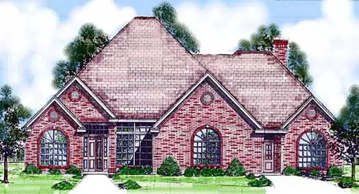 European house plans 3-118 - front exterior, 2,831 sq ft, 4 bed, 3 bath house plans | Monster House Plans