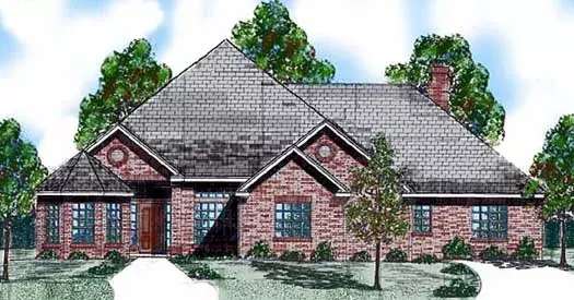 Traditional house plans 3-125 - front exterior, 2,966 sq ft, 4 bed, 3 bath house plans | Monster House Plans
