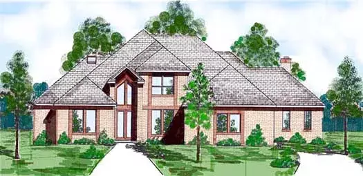 Contemporary house plans 3-138 - front exterior, 3,646 sq ft, 4 bed, 4 bath house plans | Monster House Plans