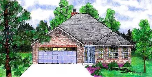 Traditional house plans 3-147 - front exterior, 1,385 sq ft, 3 bed, 2 bath house plans | Monster House Plans