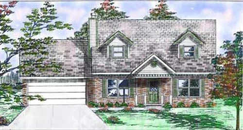Country house plans 3-150 - front exterior, 1,616 sq ft, 3 bed, 2 bath house plans | Monster House Plans