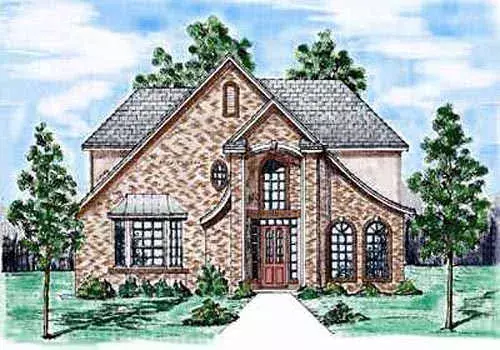 French Country house plans 3-166 - front exterior, 2,504 sq ft, 3 bed, 2 bath house plans | Monster House Plans