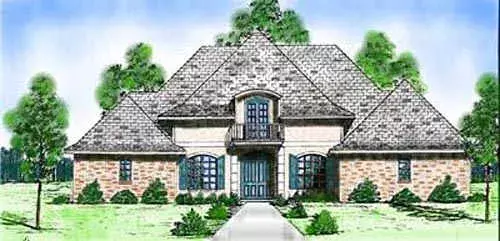 French Country house plans 3-167 - front exterior, 2,515 sq ft, 3 bed, 3 bath house plans | Monster House Plans