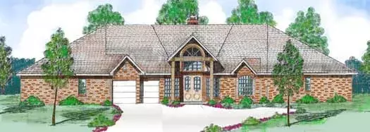 Traditional house plans 3-176 - front exterior, 2,658 sq ft, 3 bed, 2 bath house plans | Monster House Plans