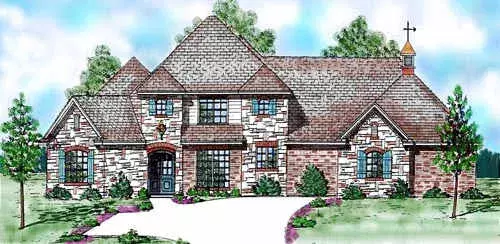 Traditional house plans 3-200 - front exterior, 3,239 sq ft, 3 bed, 3 bath house plans | Monster House Plans
