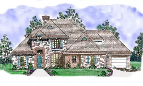 French Country house plans 3-205 - front exterior, 3,338 sq ft, 3 bed, 3 bath house plans | Monster House Plans