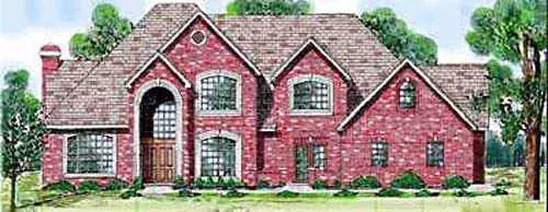 Traditional house plans 3-210 - front exterior, 3,553 sq ft, 3 bed, 3 bath house plans | Monster House Plans