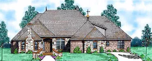 Traditional house plans 3-219 - front exterior, 3,760 sq ft, 3 bed, 3 bath house plans | Monster House Plans