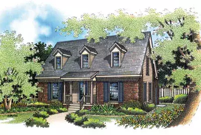 Country house plans 30-116 - front exterior, 1,088 sq ft, 2 bed, 1 bath house plans | Monster House Plans