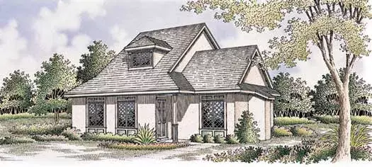 Cottage house plans 30-118 - front exterior, 1,019 sq ft, 2 bed, 2 bath house plans | Monster House Plans