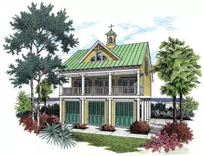Cottage house plans 30-133 - front exterior, 1,110 sq ft, 2 bed, 2 bath house plans | Monster House Plans