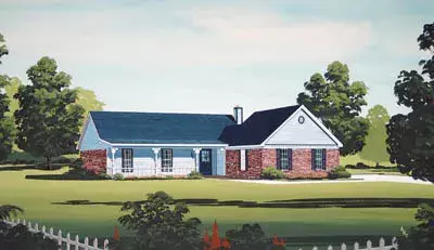 Ranch house plans 30-139 - front exterior, 1,273 sq ft, 3 bed, 2 bath house plans | Monster House Plans