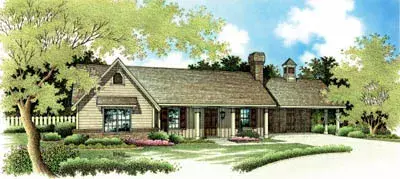 Ranch house plans 30-145 - front exterior, 1,375 sq ft, 3 bed, 2 bath house plans | Monster House Plans